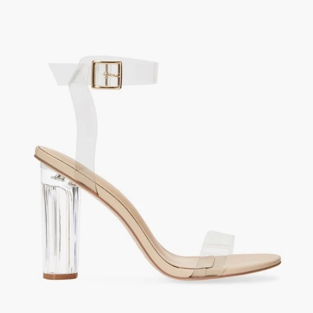 JustFab Hanna Transparent Ankle-Strap Sandals